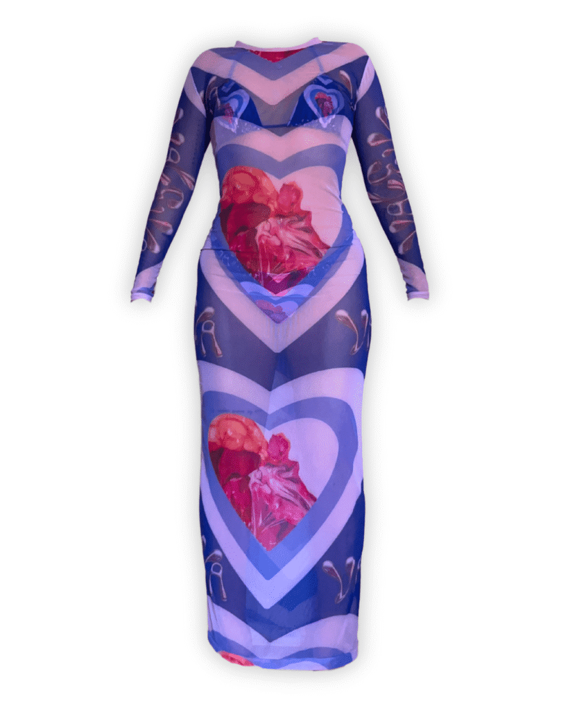 VESTIDO RETRO FUTURO LARGO MALLA