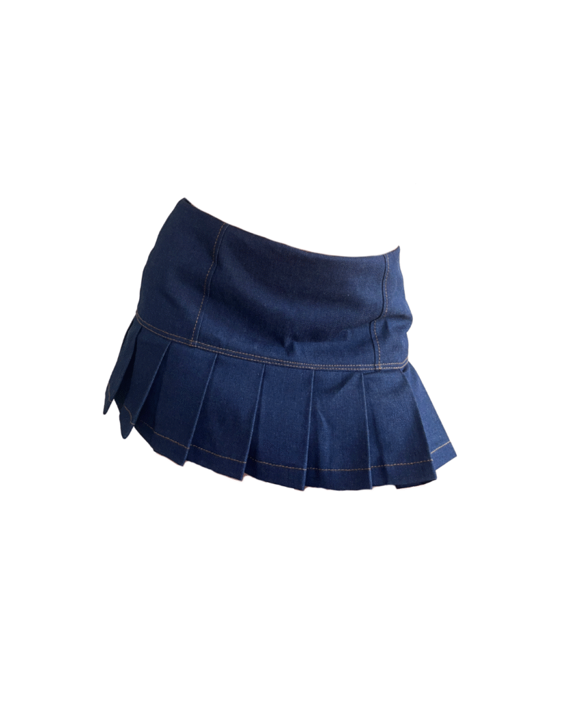 Falda Mini Tableada Denim