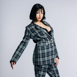 Blazer Largo Escocés Verde