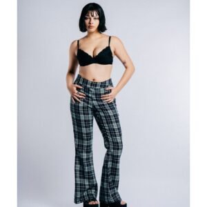 Pantalón Flare Escocés Verde